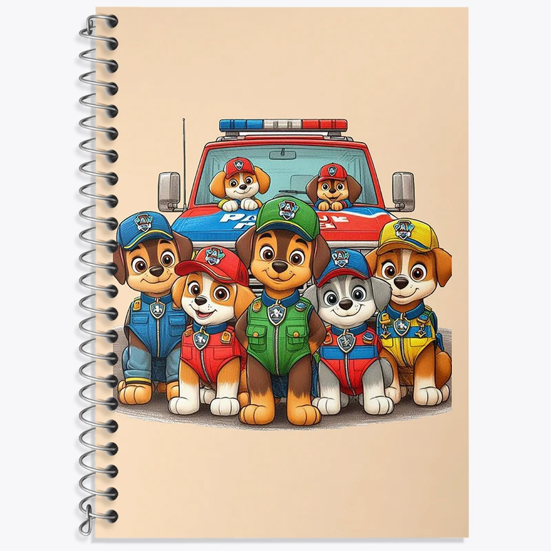 دفتر زبان 50 برگ خندالو مدل سه خط طرح سگ های نگهبان (Paw Patrol) کد N2181
