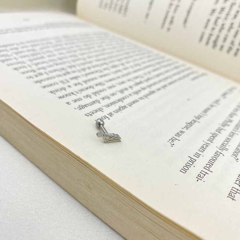 پیرسینگ گوش زنانه مدل پر بال کد P4332 پیرسینگ گوش زنانه مدل پر بال کد P4332