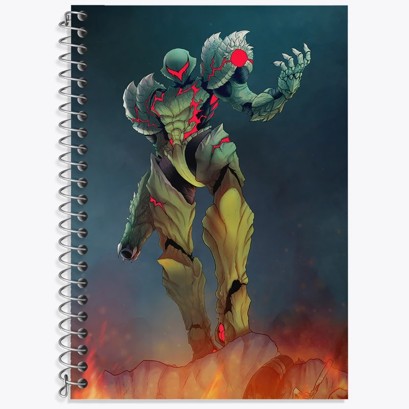 دفتر زبان 50 برگ خندالو مدل دو خط طرح بازی متروید (Metroid) کد 35624