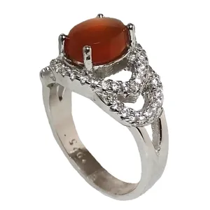 انگشتر نقره زنانه مدل عقیق یمنی YW4157