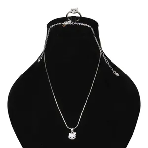 نیم ست نقره زنانه بازرگانی میلادی مدل کیتی NTR_367