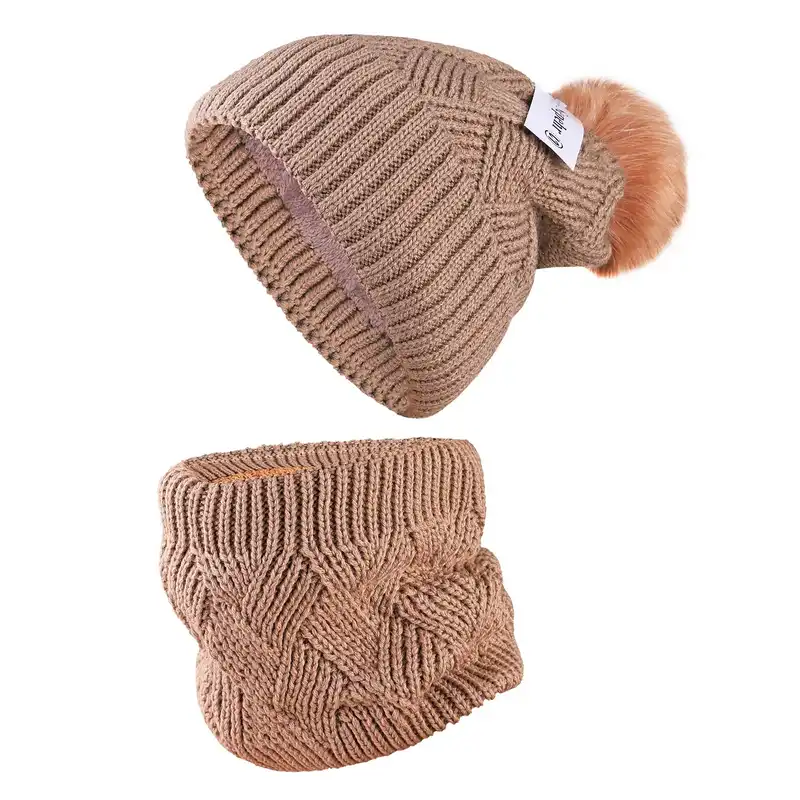 ست کلاه و شال گردن طرح داخل خز بچگانه مدل سپهر