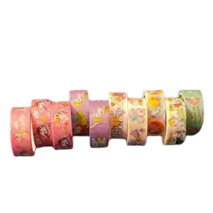 چسب نواری مدل واشی طرح یونیکورن عرض 1.5 سانتی متر مجموعه 10عددی