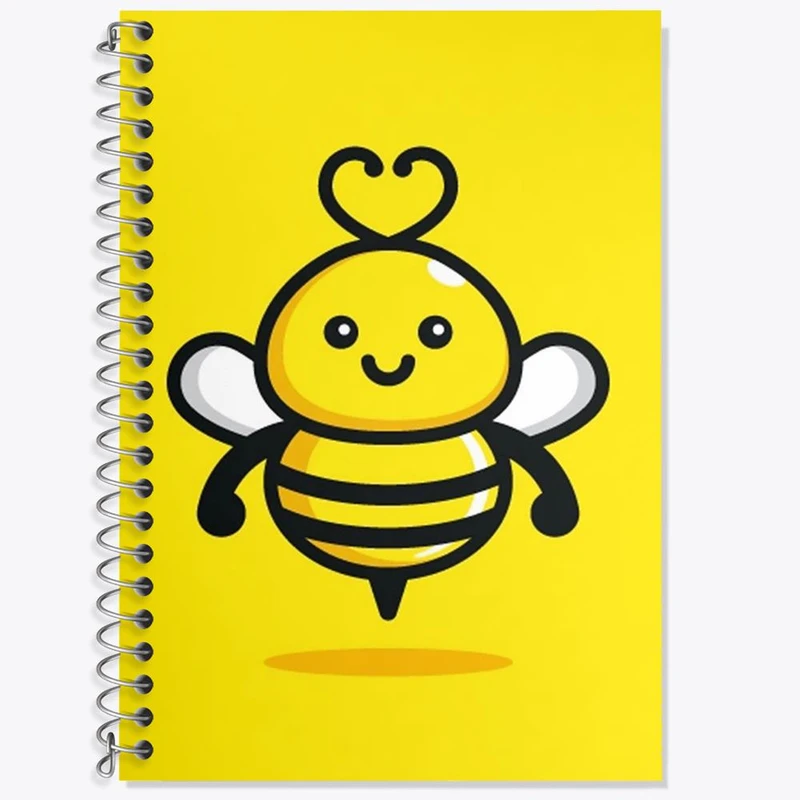 دفتر زبان 50 برگ خندالو مدل سه خط طرح حیوانات بامزه زنبور کد 28203