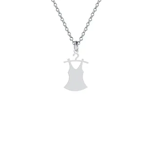 گردنبند نقره زنانه هایکا مدل لباس و رخت آویز کد n.ha2-701