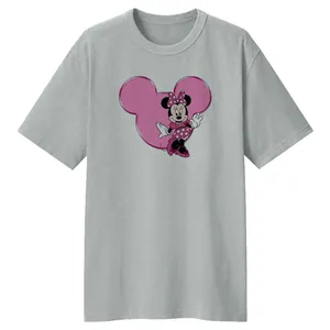 تی شرت لانگ آستین کوتاه زنانه مدل میکی موس کد LL67 رنگ طوسی