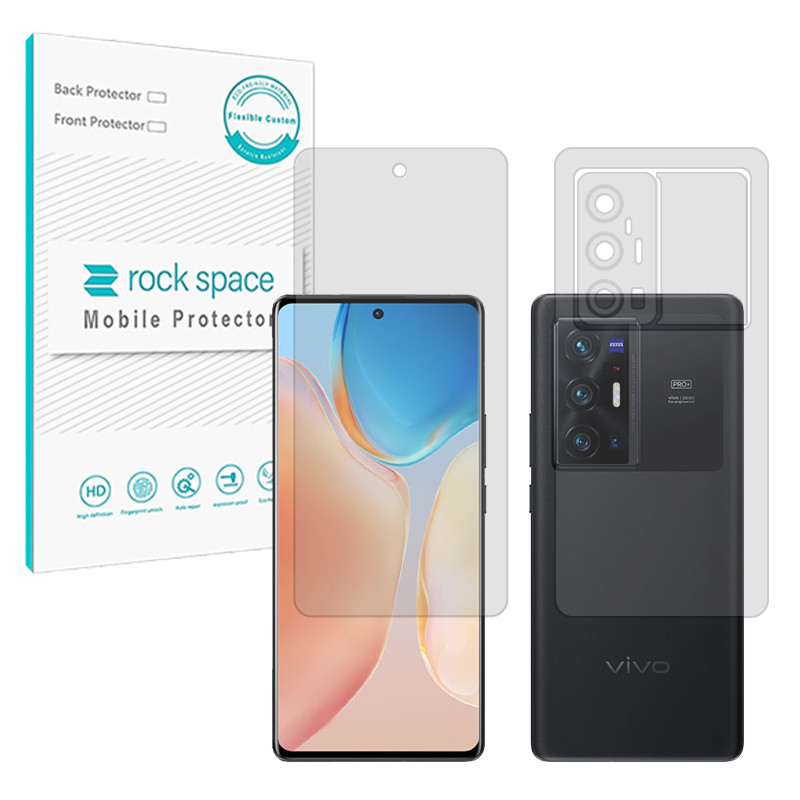 محافظ صفحه نمایش مات راک اسپیس مدل Resistant مناسب برای گوشی موبایل ویوو X70 Pro Plus به همراه محافظ پشت گوشی 