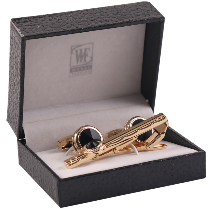 ست دکمه سردست و گیره کراوات مردانه ورد فشن مدل PJ-111551