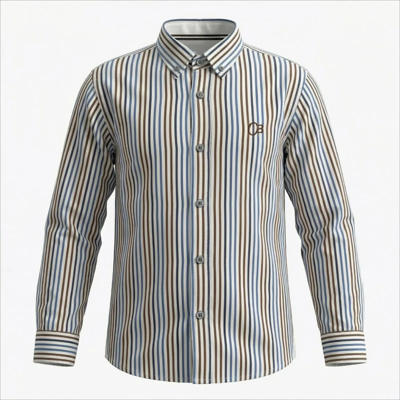 پیراهن آستین بلند یقه برگردان پسرانه مدل cotton belt lupi