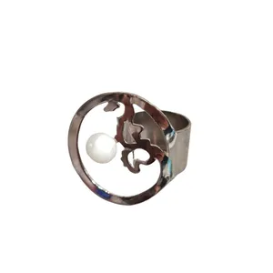 انگشتر زنانه مدل مروارید و دایره