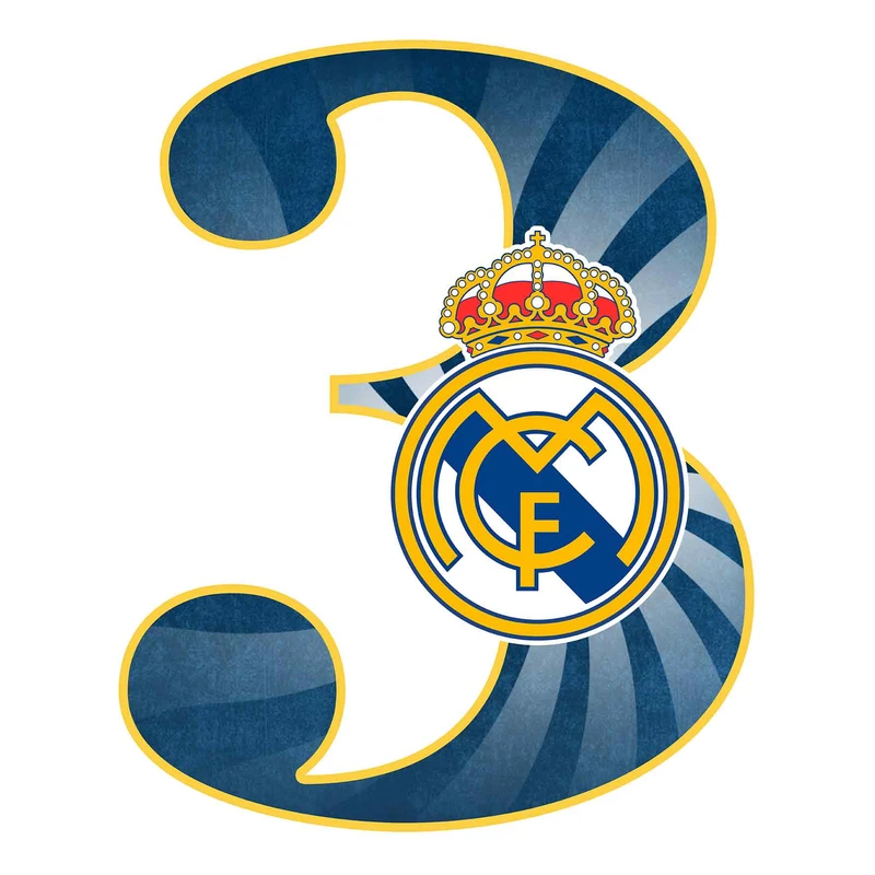    استند رومیزی تولد مدل عدد 3 طرح رئال مادرید کد 733