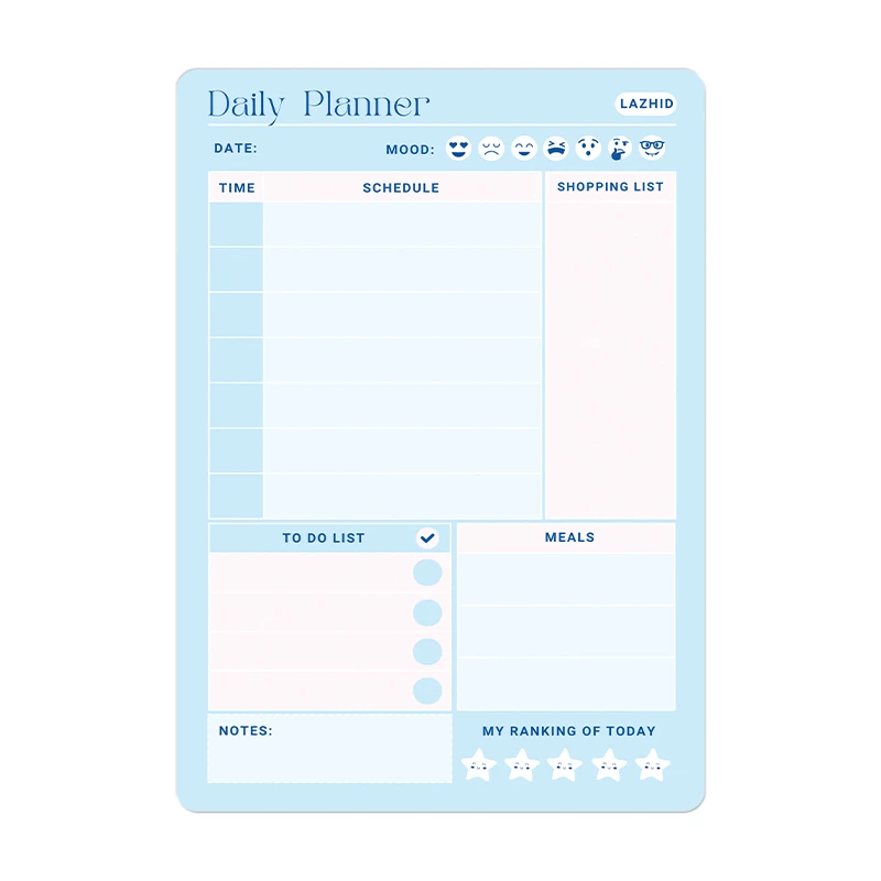 تخته وایت برد لاژید مدل آهنربایی طرح پلنر برنامه ریزی سایز 20X30 سانتیمتر