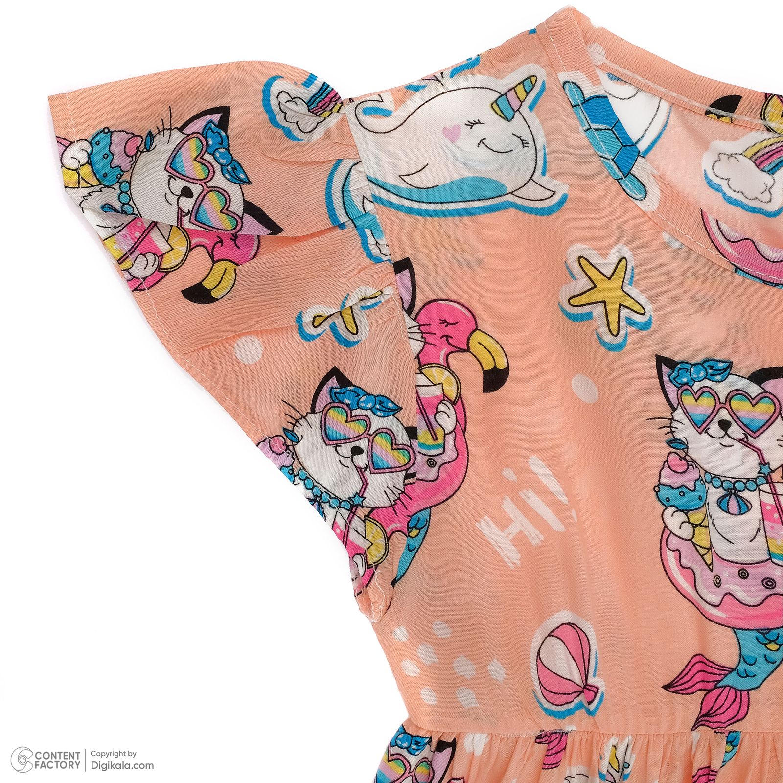 پیراهن دخترانه افراتین مدل گربه و دونات -  - 4