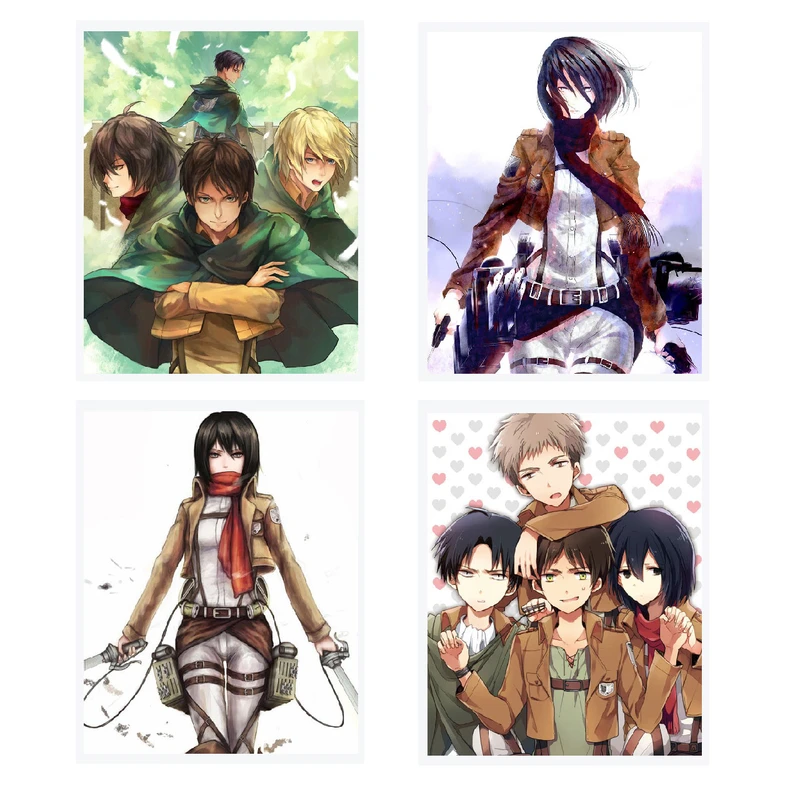  آویز تزیینی طرح انیمه مدل Attack On Titan1 مجموعه 4 عددی