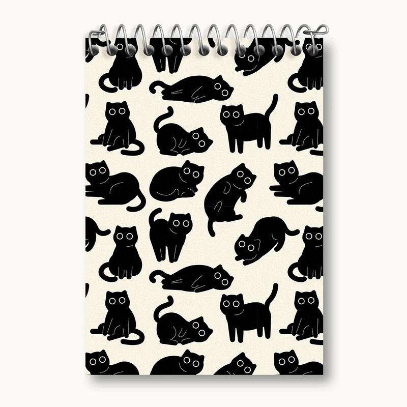 دفتر یادداشت 50 برگ خندالو مدل گربه سیاه کد N416