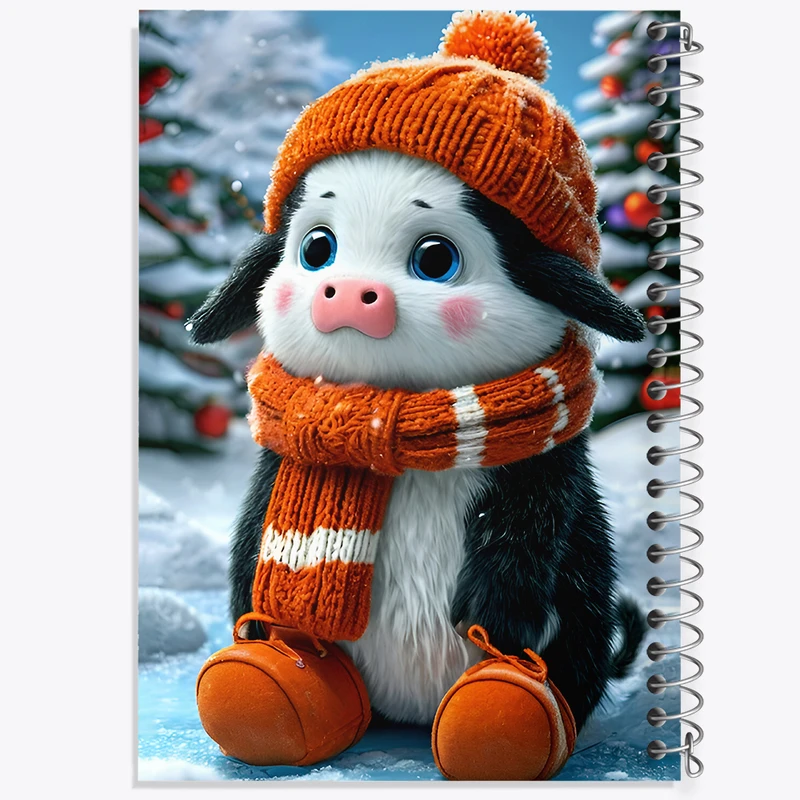 دفتر ژورنال نویسی 50 برگ خندالو مدل نقطه ای طرح گوساله ی بامزه کد F8126