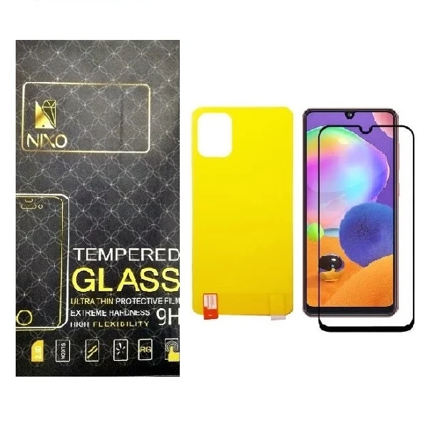 محافظ صفحه نمایش نیکسو مدل FUL مناسب برای گوشی موبایل Galaxy A31 به همراه محافظ پشت گوشی