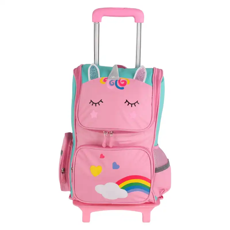 کوله پشتی چرخ دار مدل دخترانه یونیکورن کد BP02
