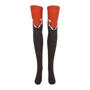 جوراب ساق بلند دخترانه مدل روباه طرح FOX کد 2022