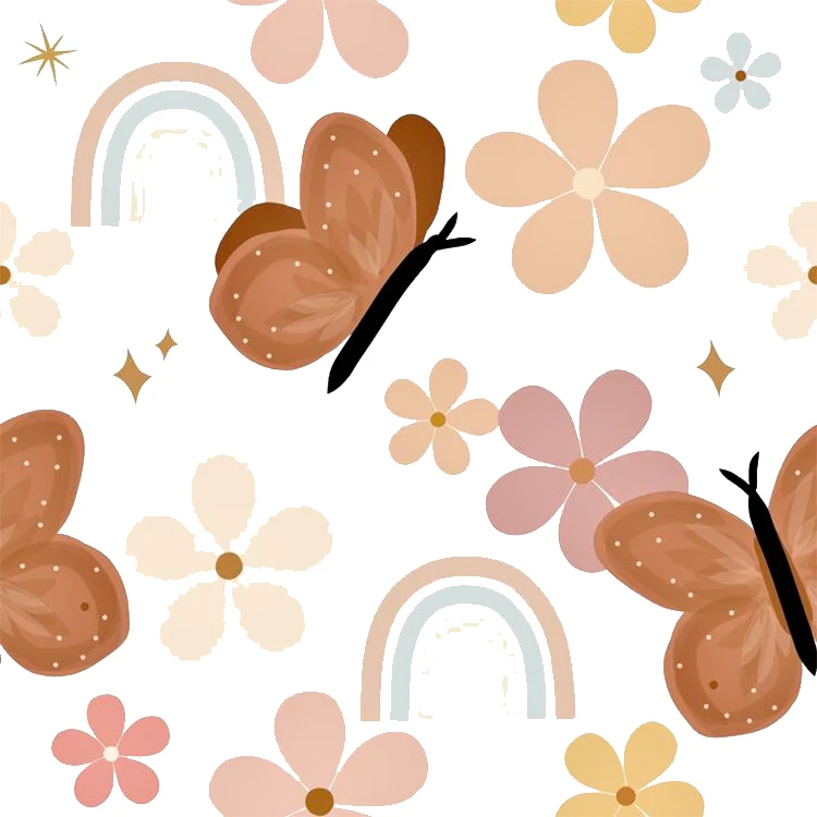 استیکر پارچه و لباس پاد آفرین مدل گل و پروانه کد 792