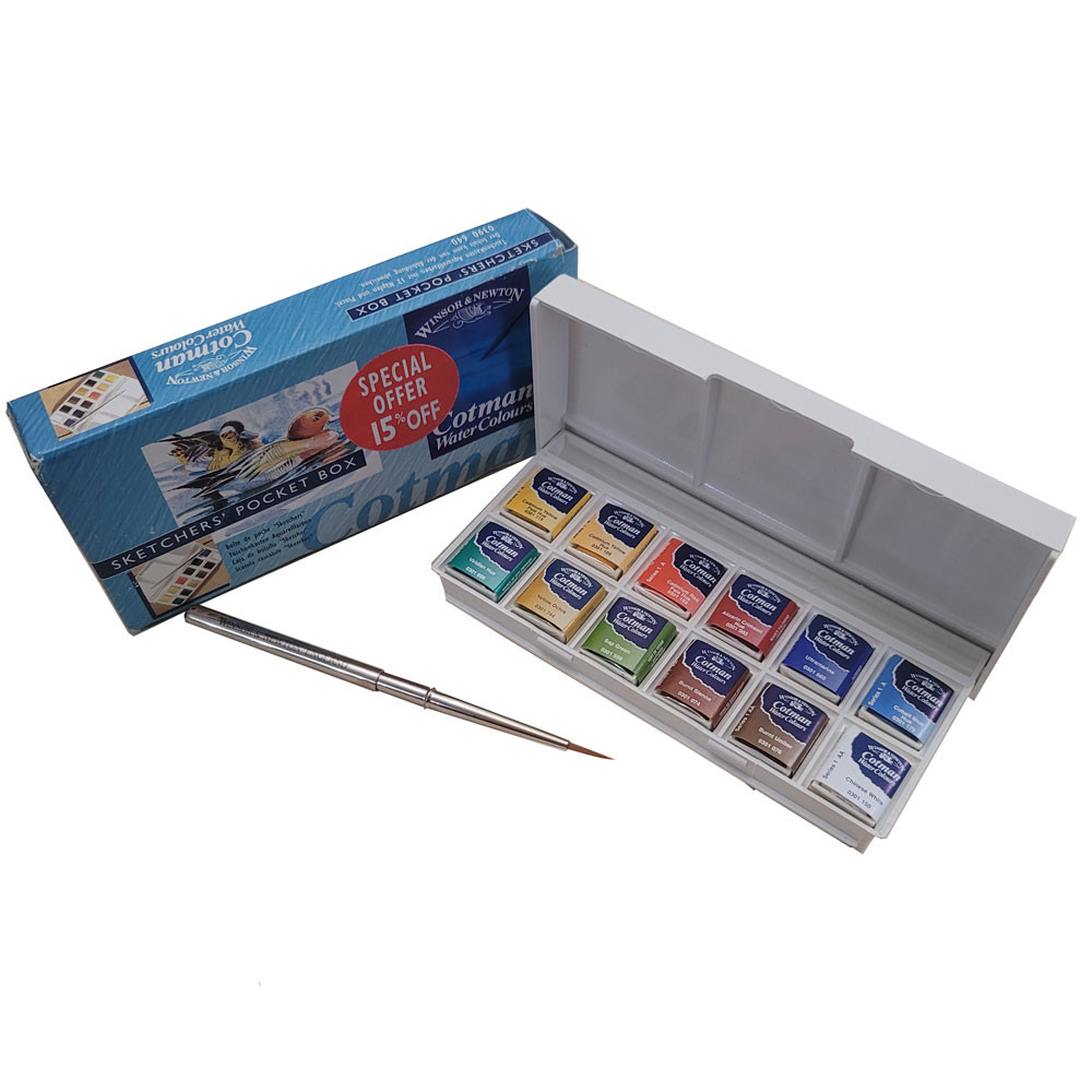 آبرنگ 12 رنگ وینزوراند نیوتن مدل 0390640 به همراه قلم مو