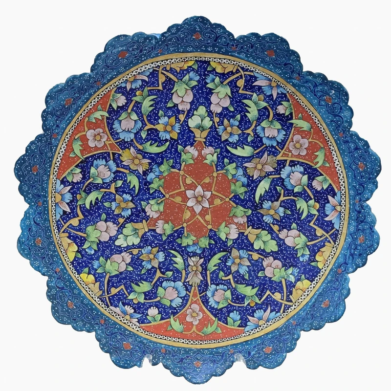  بشقاب میناکاری مسی میناسرای نیکنامی مدل تذهیب کد30