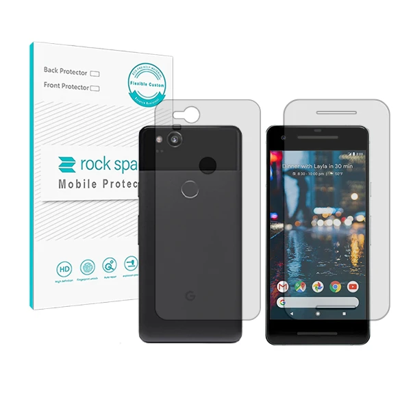 محافظ صفحه نمایش شفاف راک اسپیس مدل HyGEL مناسب برای گوشی موبایل گوگل Pixel 2 به همراه محافظ پشت گوشی