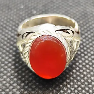 انگشتر نقره مردانه مدل سنگ عقیق یمانی کد 5283