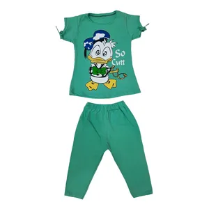 ست تی شرت آستین کوتاه و شلوارک دخترانه کد Z104