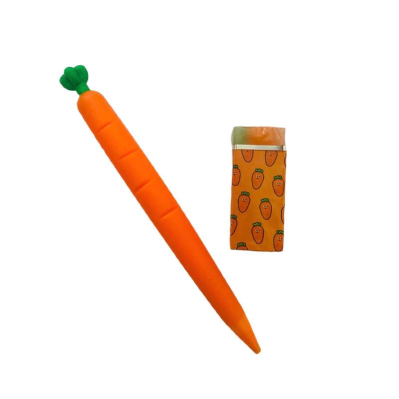 مداد نوکی 0.7 میلی متری طرح هویج به همراه پاک کن