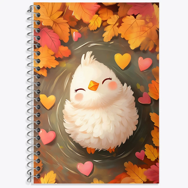 دفتر زبان 50 برگ خندالو مدل دو خط طرح جوجه کیوت کد F5993