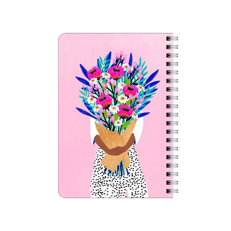 دفترچه یادداشت بامبیلیپ مدل چوبی طرح دختر و دسته گل کد 1496240