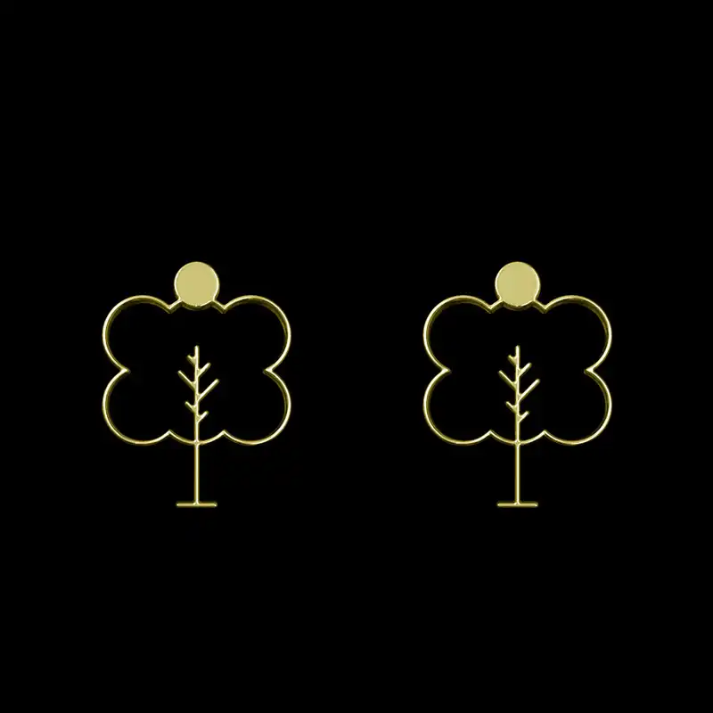 گوشواره طلا 18 عیار زنانه مدوپد مدل درخت کد GA1-15756