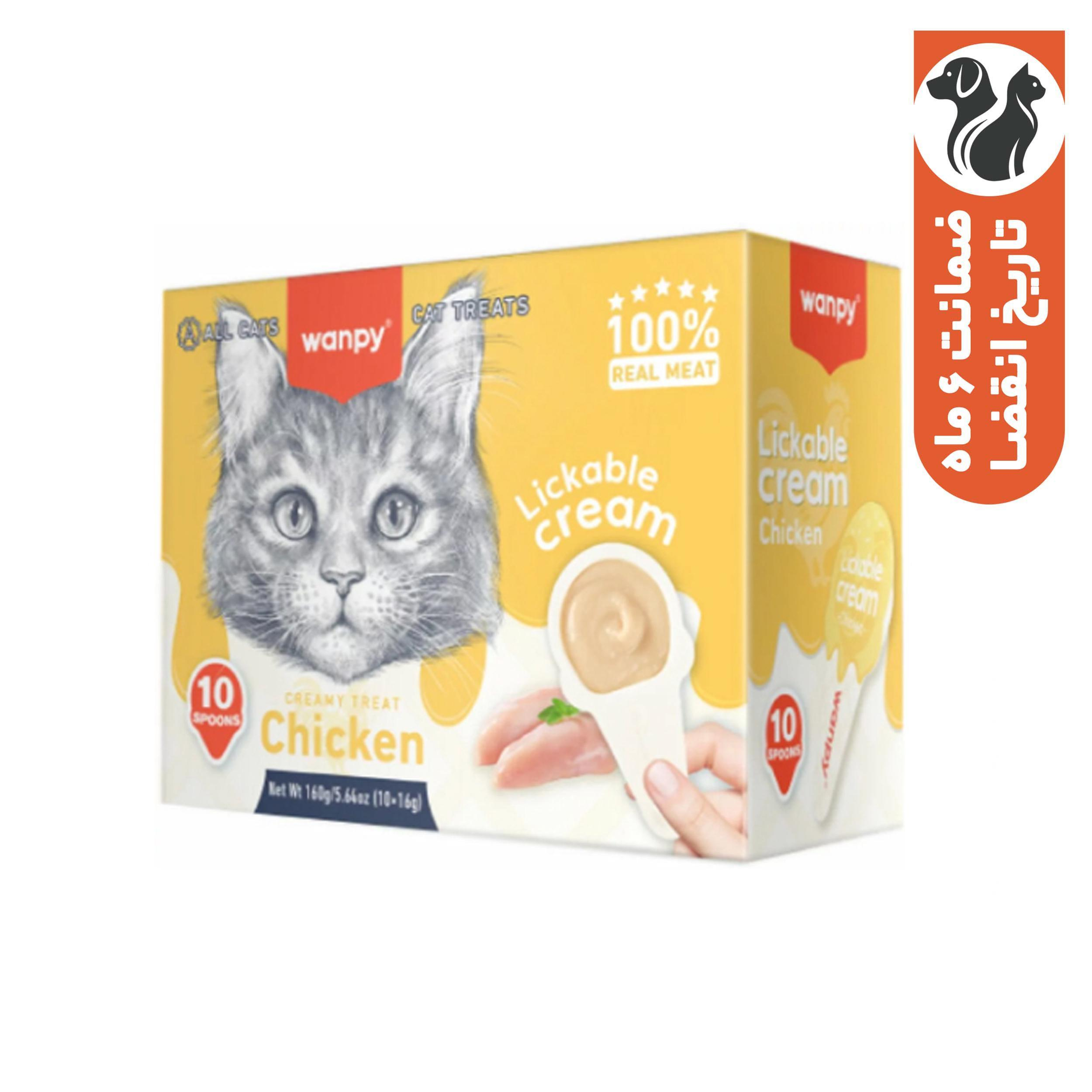 بستنی گربه ونپی مدل قاشقی طعم مرغ وزن 16 گرم بسته 10 عددی