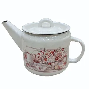 قوری مدل لعابی طرح گل گنجایش 1000میلی لیتر