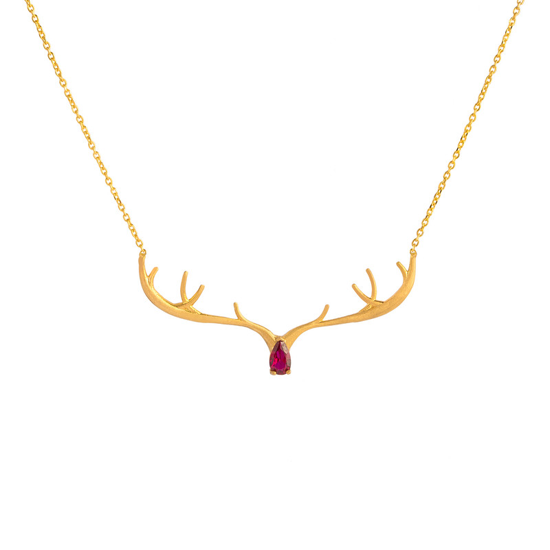 گردنبند طلا 18 عیار زنانه کاکامی مدل شاخ گوزن کد kaka167