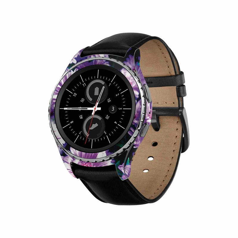 برچسب ماهوت طرح Purple_Flower مناسب برای ساعت هوشمند سامسونگ Galaxy Gear S2 Classic