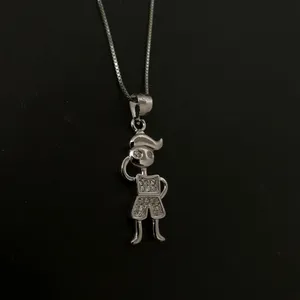 گردنبند نقره زنانه مدل آدم آهنی کد C491