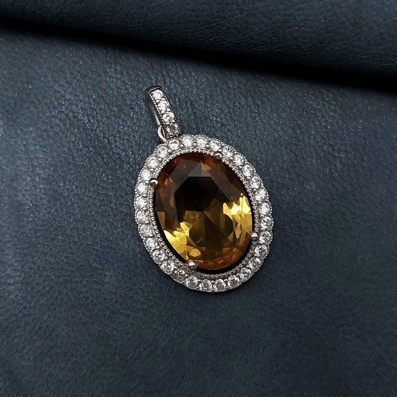 آویز گردنبند نقره زنانه مدل الکساندریت کد VM6884