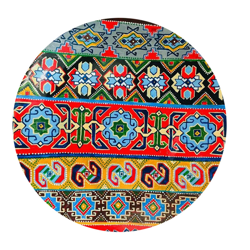 بشقاب دیوارکوب سفالی طرح فرش مدل Y26