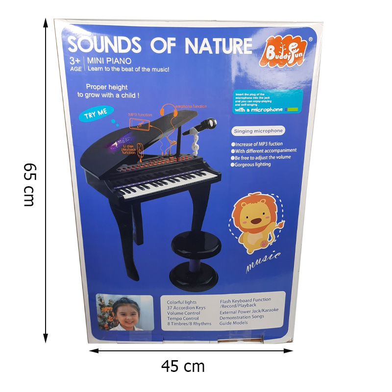 اسباب بازی موزیکال مدل پیانو پایه دار و میکروفون کد 88022 -  - 22