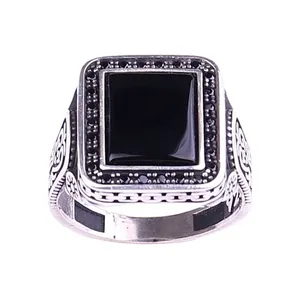 انگشتر نقره مردانه مدل اسپرت عقیق