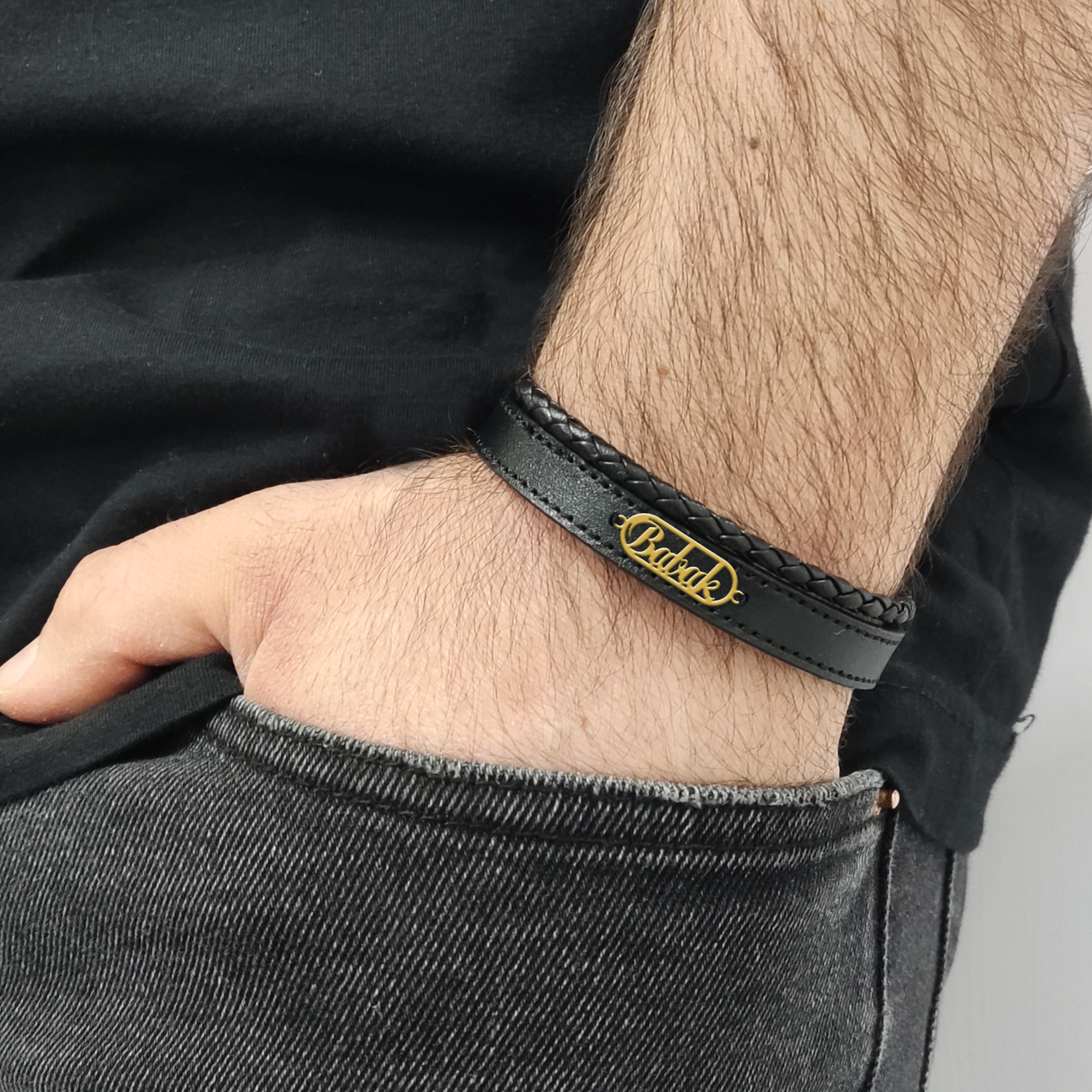 دستبند نقره مردانه لیردا مدل بابک کد ght000347