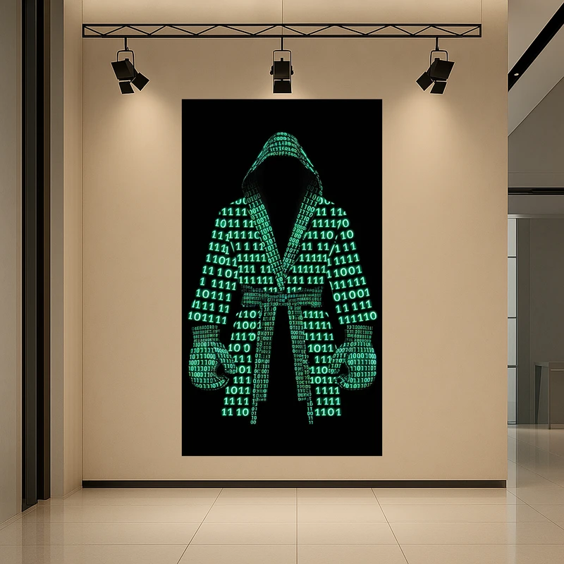 پوستر مدل پارچه ای طرح مخمل هکر حمله سایبری کد AR3059638