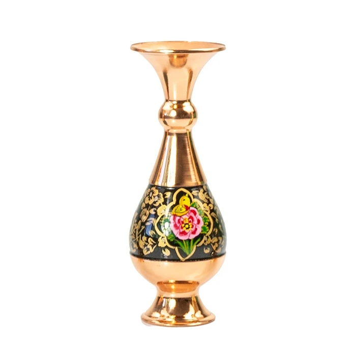 گلدان مس صنایع دستی اریسا مدل تشعیر کد 16