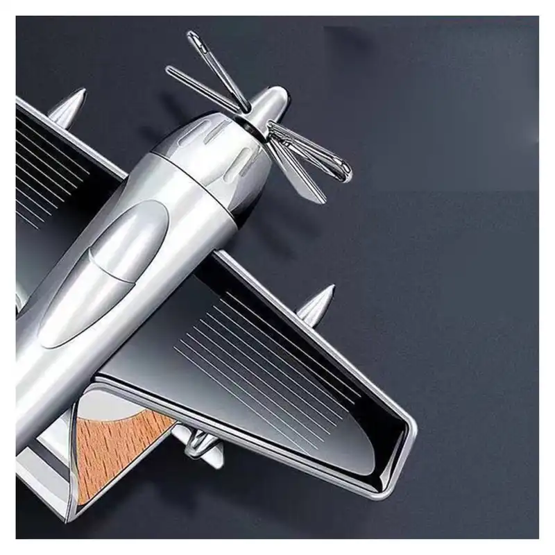 خوشبو کننده خورشیدی خودرو طرح هواپیما نقره ای ملخی مدل AF1008