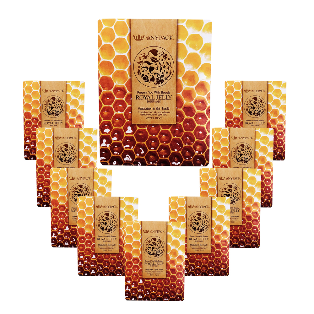 ماسک صورت آنیپک مدل ژل رویال حجم 22 میلی لیتر بسته 10 عددی