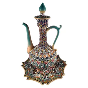 ست گلاب پاش و بشقاب میناکاری کد S02