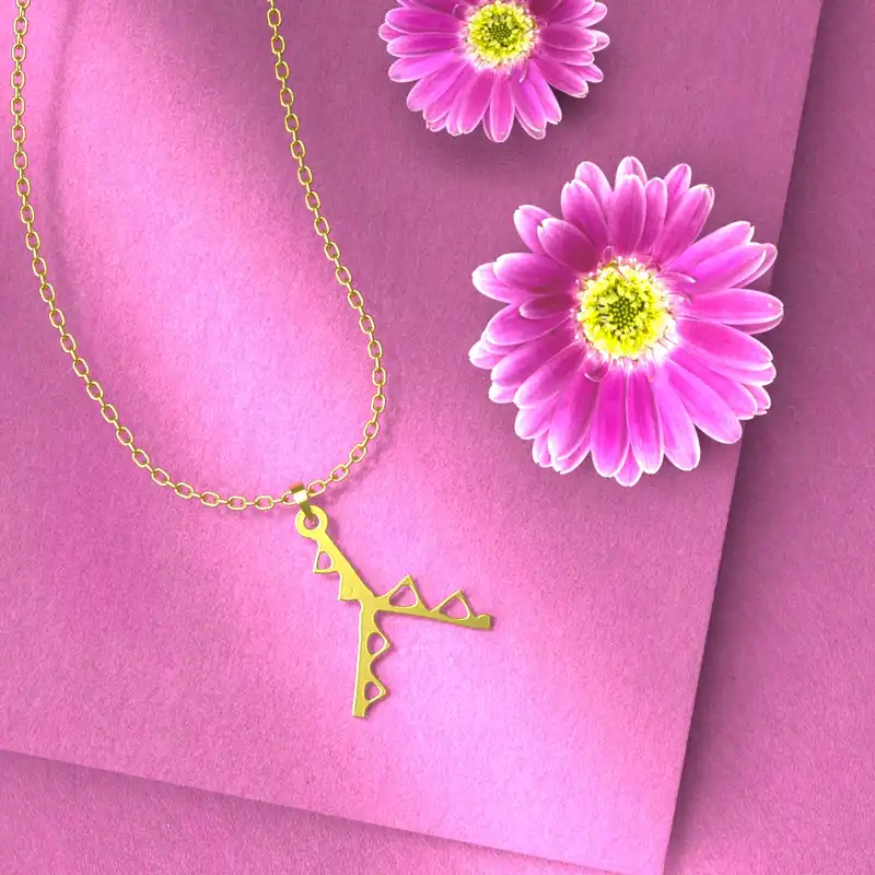 گردنبند طلا 18 عیار زنانه مدوپد مدل هندسی کد D3-1-1150