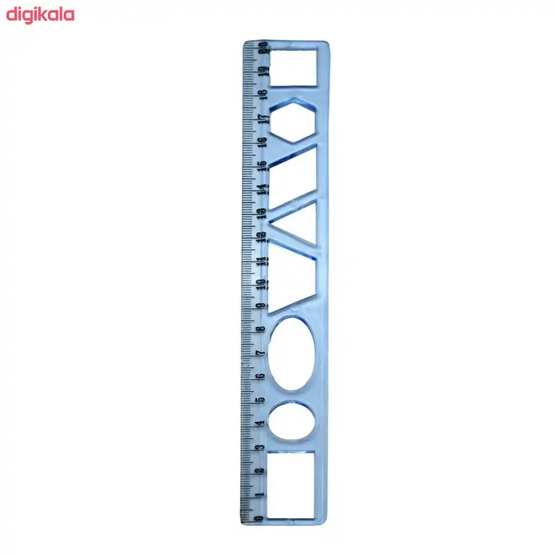 خط کش 20 سانتی متری مدل شابلون دار کد 007 بسته 2 عددی